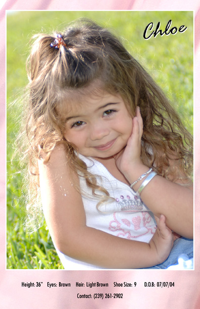 Naples Florida comp cards and fashion modelling for kids